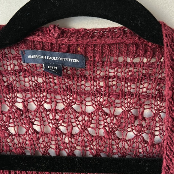 Lightweight maroon AE cardigan - Picture 2 of 4